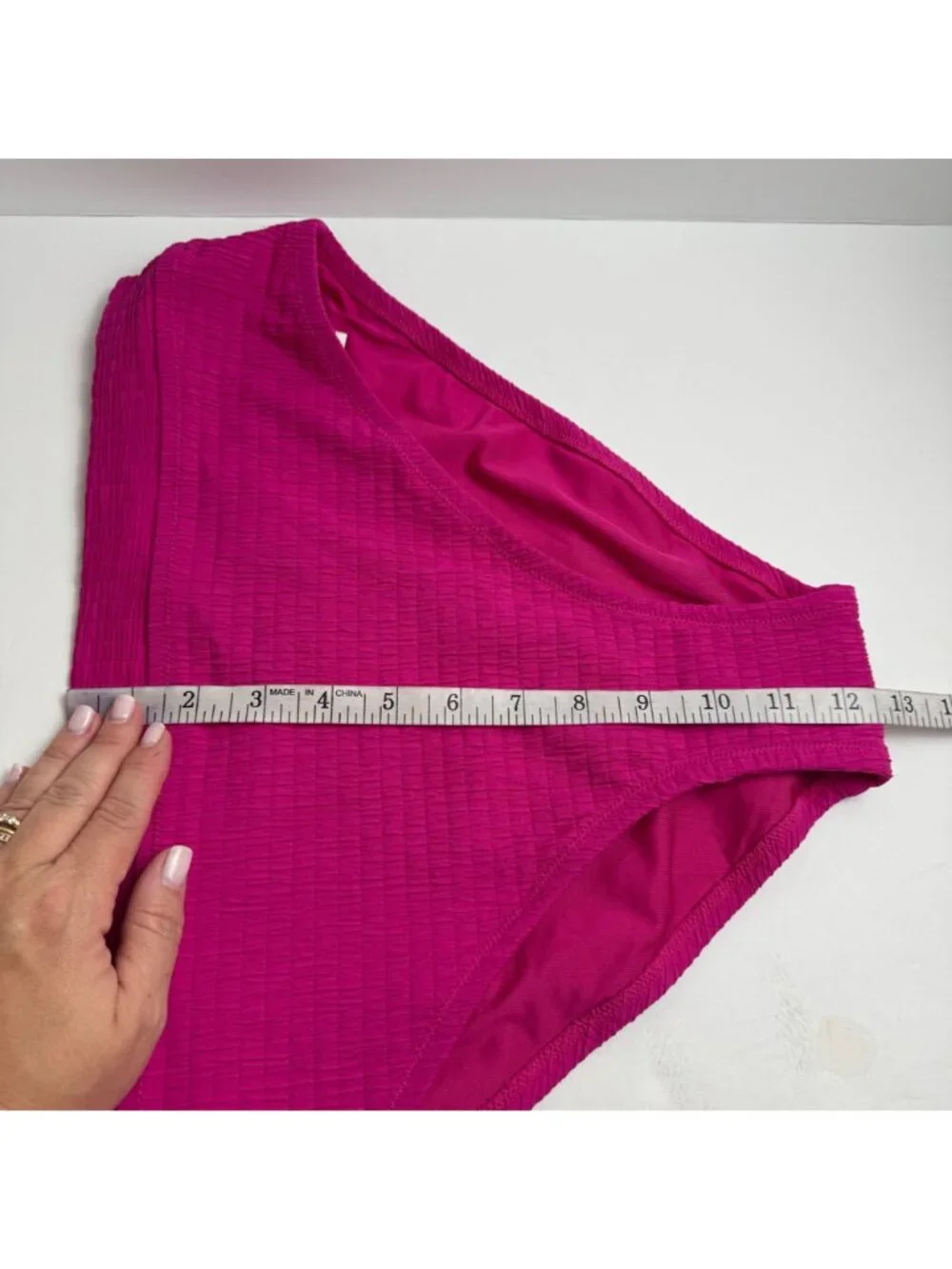 DKNY NEW Fuchsia Pink Smocked Bikini Bottom Size Lrg Swimwear Modest Beach Pool